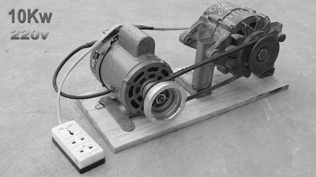 Learn how to generate home made infinite energy with a car alternator and an engine P2💡💡💡