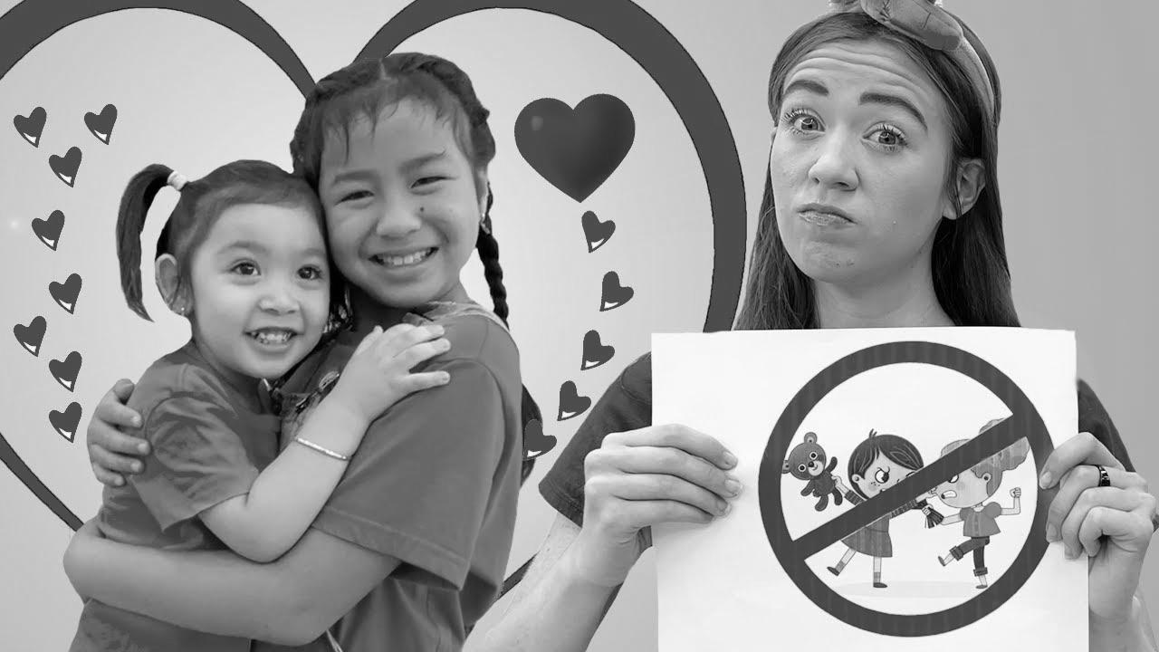 Jannie and Maddie Study Rules for Children |  Children Be taught Sharing is Caring and More Rules