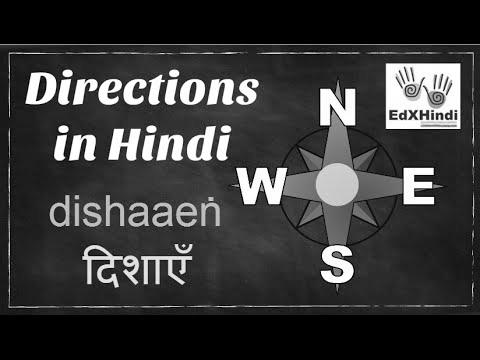 LEARN HINDI – How you can say 4 Directions in Hindi East,West,North,South – Animation